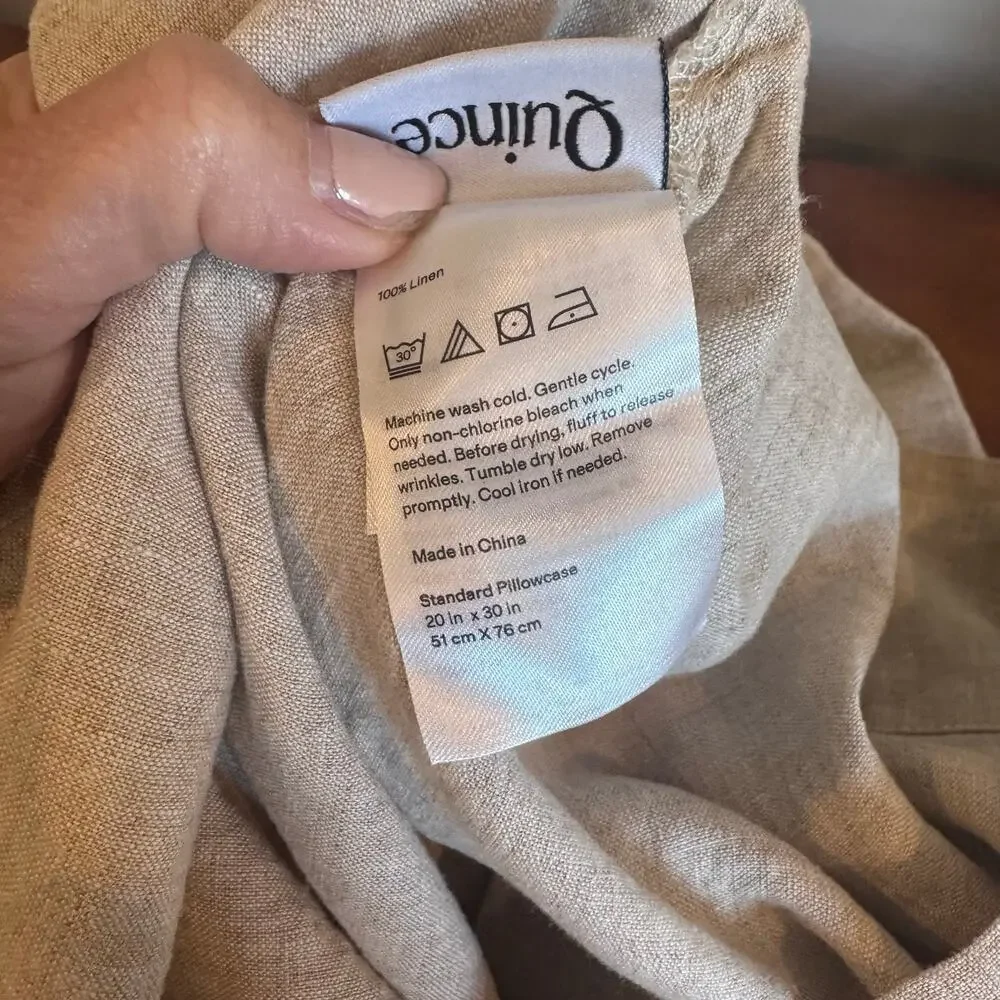 Quince European Linen Standard Pillowcase Natural Chambray NWOT